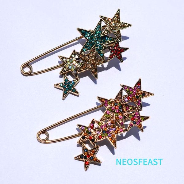 fashion jewelry rhinestone pentagram brooches for women multi color trendy alloy pin ladies coat accessories collar decoration, Gray
fashion jewelry rhinestone pentagram brooches for women multi color trendy alloy pin ladies coat accessories collar decoration, Gray
