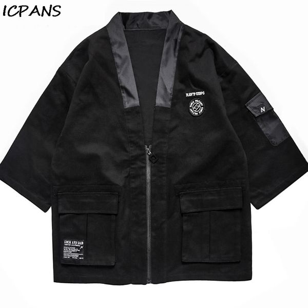 icpans mens japanese zip kimono jackets male with many pockets harajuku windbreaker jacket streetwear 2019 hip hop cardigan, Black;brown
icpans mens japanese zip kimono jackets male with many pockets harajuku windbreaker jacket streetwear 2019 hip hop cardigan, Black;brown