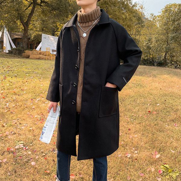 autumn & winter mid-length woolen coat men trend korean-style loose-fit woolen jacket versatile couples thick trench coat, Tan;black
autumn & winter mid-length woolen coat men trend korean-style loose-fit woolen jacket versatile couples thick trench coat, Tan;black