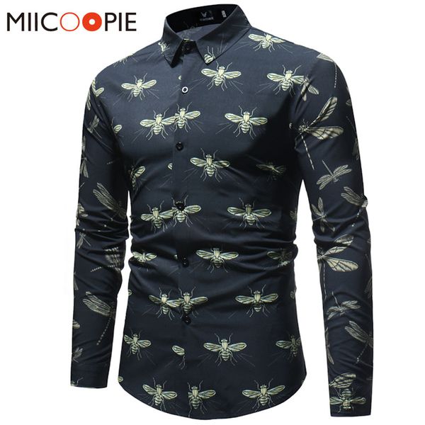 mens dress shirts spring male casual camisa masculina insect printed slim fit hawaiian shirts long sleeve social business, White;black
mens dress shirts spring male casual camisa masculina insect printed slim fit hawaiian shirts long sleeve social business, White;black