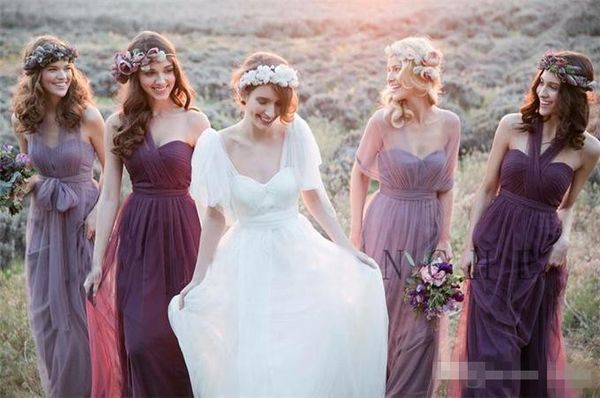 2020 long convertible bridesmaid dresses tulle floor length country garden maid of honor gown plus size custom made, White;pink
2020 long convertible bridesmaid dresses tulle floor length country garden maid of honor gown plus size custom made, White;pink