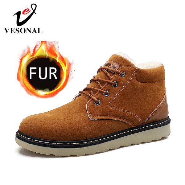 vesonal 2019 suede leather ankle snow men boots shoes with fur plush autumn winter warm male casual boot sneakers, Black
vesonal 2019 suede leather ankle snow men boots shoes with fur plush autumn winter warm male casual boot sneakers, Black