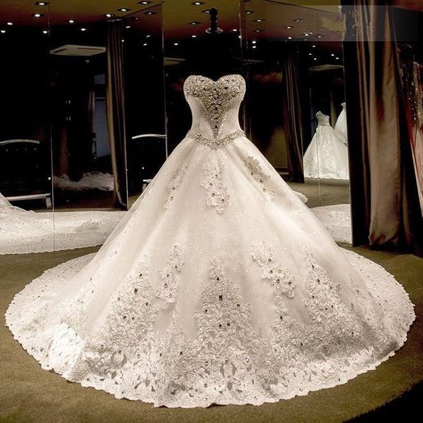 glamorous 2020 real ps a line wedding dresses sweetheart luxury beaded crystals lace appliques custom made garden bridal wedding gowns, White
glamorous 2020 real ps a line wedding dresses sweetheart luxury beaded crystals lace appliques custom made garden bridal wedding gowns, White