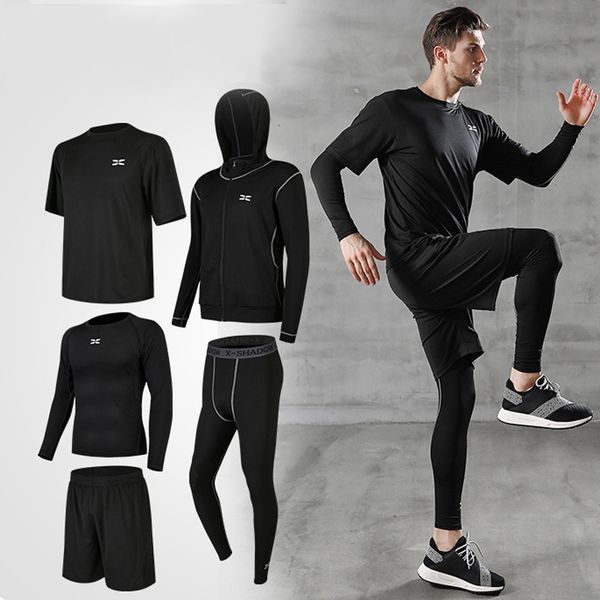 men sports tracksuit training jogging suits fitness gym yoga t shirt workout clothing set running jackets compression sportswear, Black;blue
men sports tracksuit training jogging suits fitness gym yoga t shirt workout clothing set running jackets compression sportswear, Black;blue