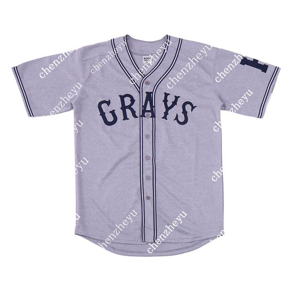 кнопка 20 josh gibson джерси homestead grays негро лиги вниз серый 2536825666, Blue;black