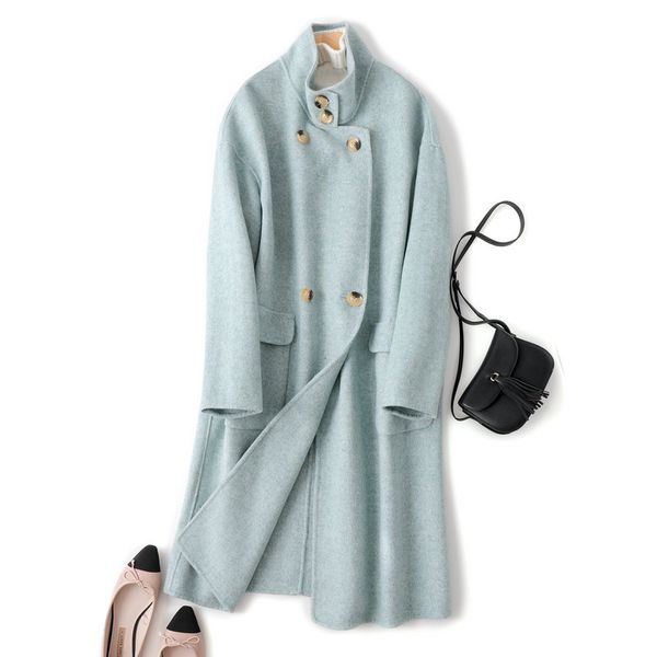 autumn wool coat alpaca warm winter cashmere coat women green long wool office lady slim female overcoat, Black
autumn wool coat alpaca warm winter cashmere coat women green long wool office lady slim female overcoat, Black