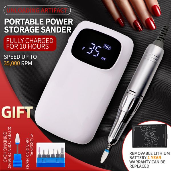 25w rechargeable 35000rpm portable electric nail drill set cordless handpiece file removal battery for easy replacement wireless, Silver
25w rechargeable 35000rpm portable electric nail drill set cordless handpiece file removal battery for easy replacement wireless, Silver