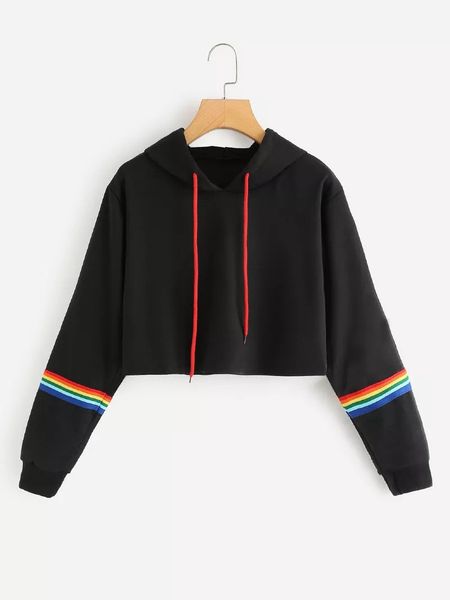 rainbow striped hoodies womens designer casual sweet long sleeved hooded short pullover sweatshirts womens fashion hoodies, Black
rainbow striped hoodies womens designer casual sweet long sleeved hooded short pullover sweatshirts womens fashion hoodies, Black