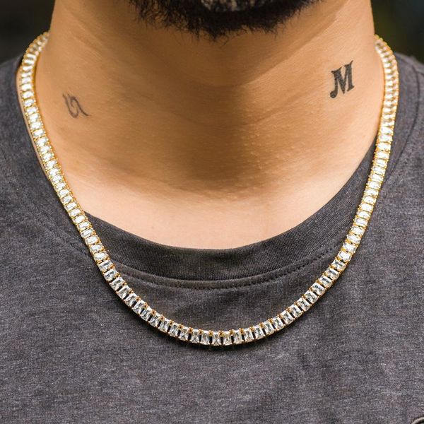 5mm iced out zircon baguette tennis chain necklace men bling hip hop dad jewelry, Silver
5mm iced out zircon baguette tennis chain necklace men bling hip hop dad jewelry, Silver