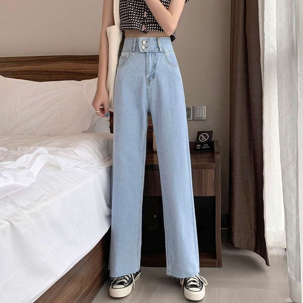 women's jeans high waist women korean style casual slim straight denim wide leg jean femme vintage all-match leisure loose pants thin, Blue
women's jeans high waist women korean style casual slim straight denim wide leg jean femme vintage all-match leisure loose pants thin, Blue