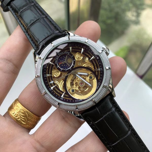 men's watch fashion business leather strap stainless steel strap automatic date tourbillon mechanical watch men's business, Slivery;brown
men's watch fashion business leather strap stainless steel strap automatic date tourbillon mechanical watch men's business, Slivery;brown