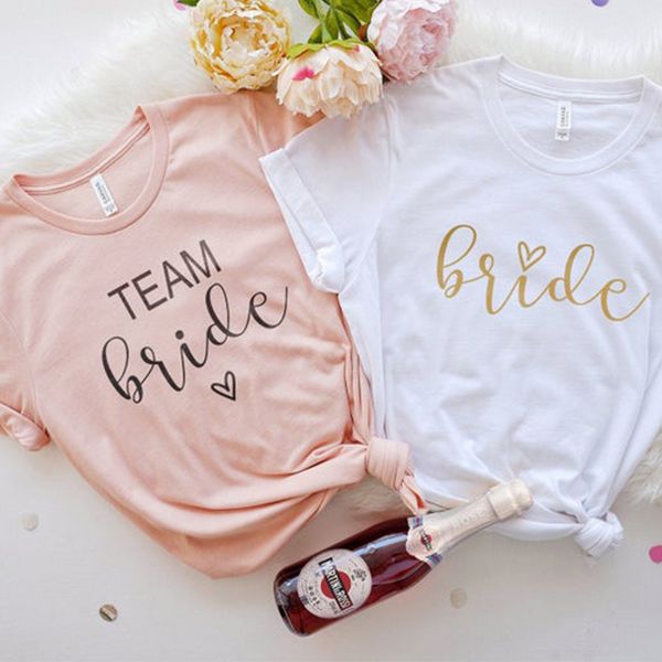 women tees bridesmaid short sleeve bachelorette team bride tshirt aesthetic wedding party ulzzang t-shirt, White
women tees bridesmaid short sleeve bachelorette team bride tshirt aesthetic wedding party ulzzang t-shirt, White