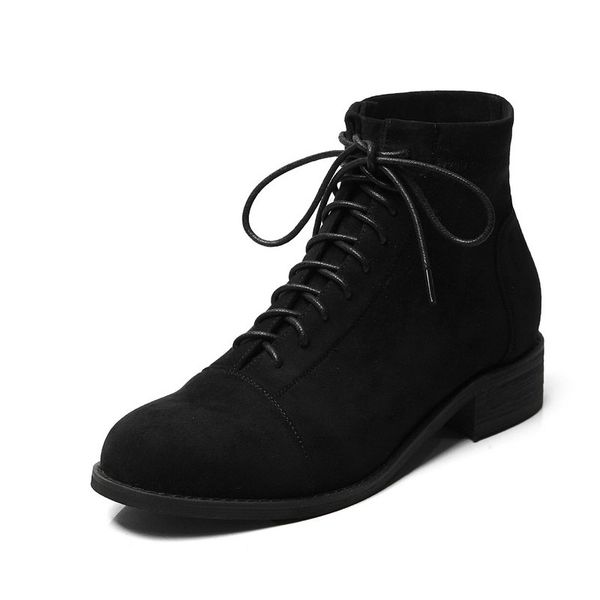 new fashion round toe low heels women ankle boots vintage lace up western boots genuine leather shoes, Black
new fashion round toe low heels women ankle boots vintage lace up western boots genuine leather shoes, Black
