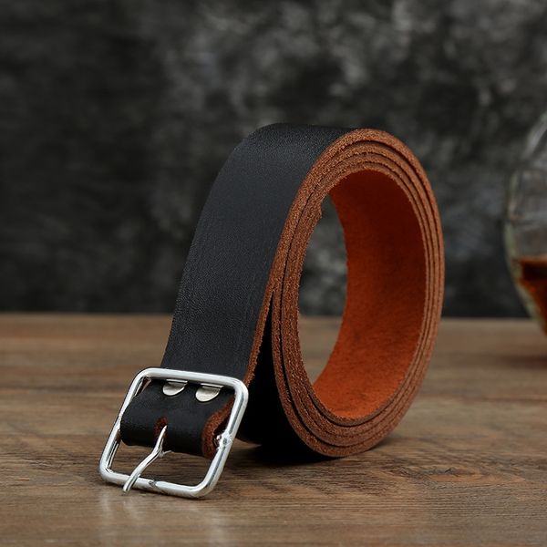 men's and pin jeans simple lengthened cowhide business belt jeans youth pin buckle trousers belt, Black;brown
men's and pin jeans simple lengthened cowhide business belt jeans youth pin buckle trousers belt, Black;brown