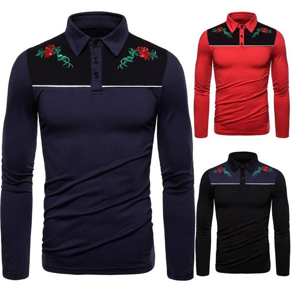 neck embroidery long sleeve mens skinny autumn mens tees floral printed designer mens tshirts lapel, White;black
neck embroidery long sleeve mens skinny autumn mens tees floral printed designer mens tshirts lapel, White;black