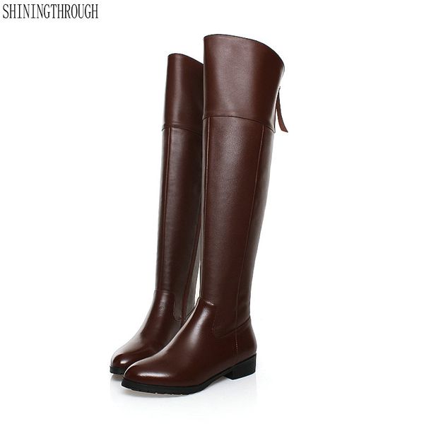 women knee high westran boots 3cm low heels female boots genuine leather women casual shoes large size 42, Black
women knee high westran boots 3cm low heels female boots genuine leather women casual shoes large size 42, Black