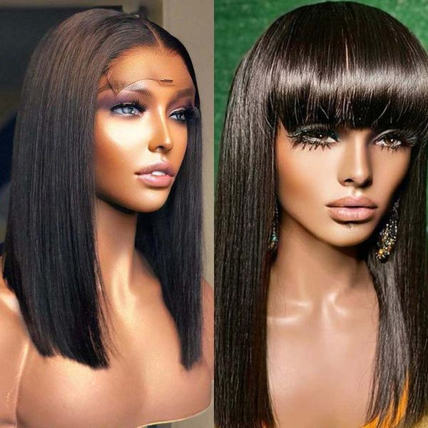 peruvian silky straight 13x6 lace front human hair wigs for women with bangs natural straight 180density bob remy human hair wig, Black;brown
peruvian silky straight 13x6 lace front human hair wigs for women with bangs natural straight 180density bob remy human hair wig, Black;brown