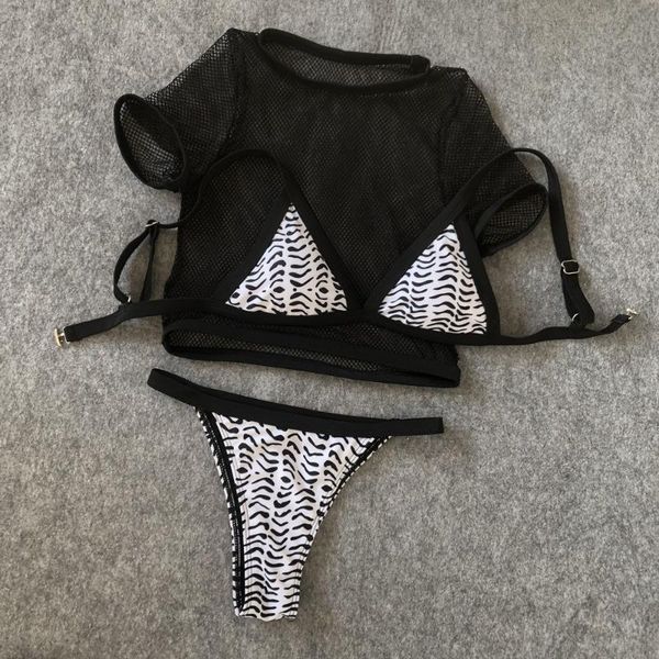 bikinis set 3 piece bikini women solid black mesh bandgae swimsuit short sleeve push up padded swimwear summer hollow out bathing suit
bikinis set 3 piece bikini women solid black mesh bandgae swimsuit short sleeve push up padded swimwear summer hollow out bathing suit