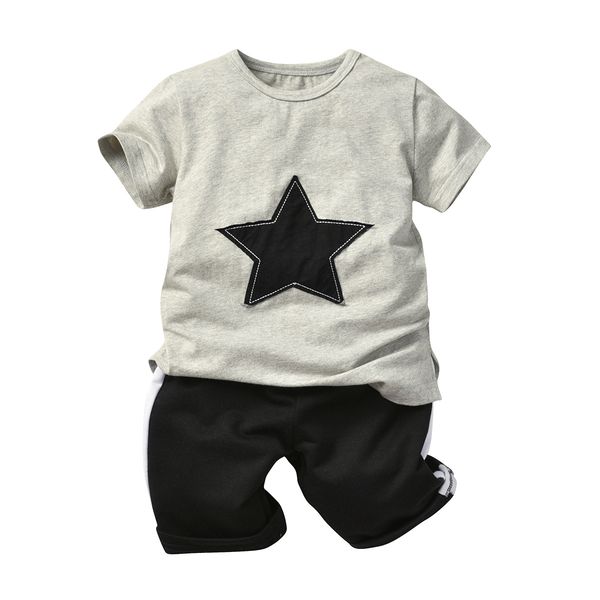 new children's suits children's clothing boys star patch cotton short-sleeved t-shirt casual shorts suit children's casual t, White
new children's suits children's clothing boys star patch cotton short-sleeved t-shirt casual shorts suit children's casual t, White