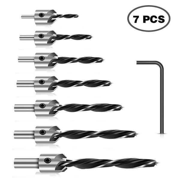 firya 7 pcs countersink drill bit set with one hex key high-speed steel adjustable carpentry reamer plated for wood diy 3-10mm
firya 7 pcs countersink drill bit set with one hex key high-speed steel adjustable carpentry reamer plated for wood diy 3-10mm