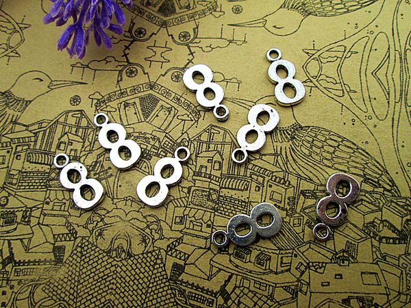 90pcs- antique tibetan silver number 8 charms pendants, number eight charms jewelry making 15x7mm, Bronze;silver
90pcs- antique tibetan silver number 8 charms pendants, number eight charms jewelry making 15x7mm, Bronze;silver