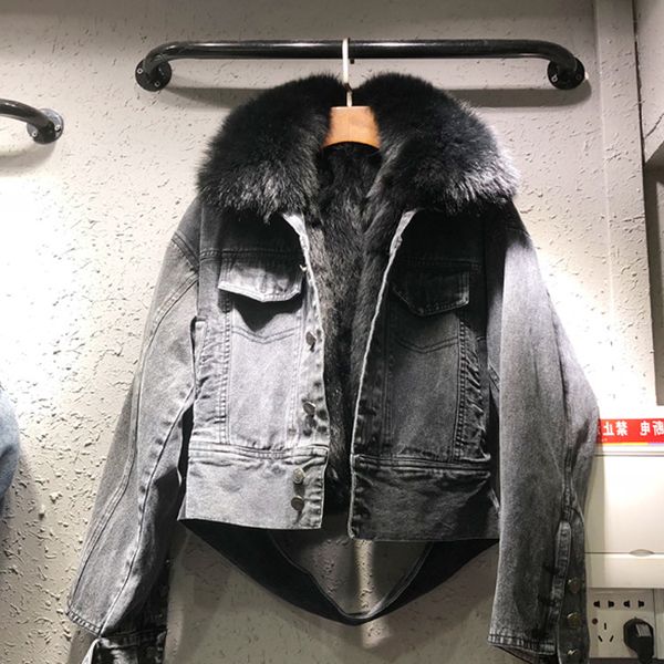 autumn winter new slim fit denim jacket women thick patchwork fur collar long sleeve pocket student coat, Black;brown
autumn winter new slim fit denim jacket women thick patchwork fur collar long sleeve pocket student coat, Black;brown