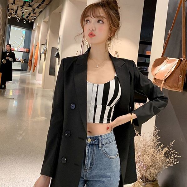 korean new women blazer fashion pockets jackets female long sleeve casual solid color suits coat feminino blazer outwears, White;black
korean new women blazer fashion pockets jackets female long sleeve casual solid color suits coat feminino blazer outwears, White;black