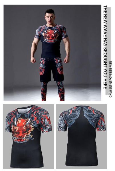 running fitness training exercise quick-drying tights men's short-sleeved elastic baselayer gym shirts gym men workout clothing, Black;blue
running fitness training exercise quick-drying tights men's short-sleeved elastic baselayer gym shirts gym men workout clothing, Black;blue