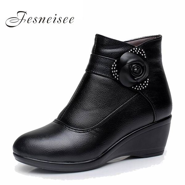 new women boots women genuine leather winter boots warm plush autumn shoes winter wedge shoes woman ankle size 34-43 m3.5, Black
new women boots women genuine leather winter boots warm plush autumn shoes winter wedge shoes woman ankle size 34-43 m3.5, Black