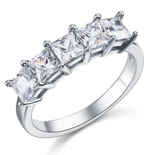 exquisite women wedding rings princess cut five stone 1.25 ct solid 925 sterling silver bridal wedding band ring jewelry, Slivery;golden
exquisite women wedding rings princess cut five stone 1.25 ct solid 925 sterling silver bridal wedding band ring jewelry, Slivery;golden