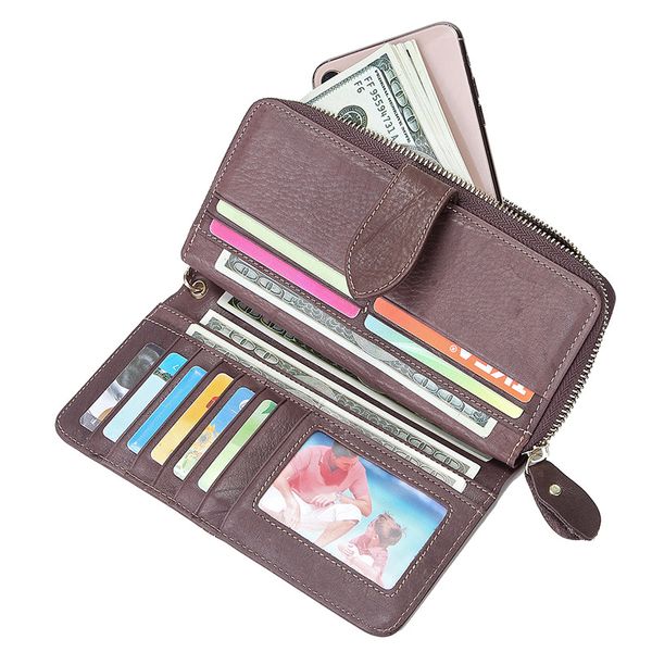 genuine leather women clutch purse vintage women's long leather cowhide coin bag wallet female phone bag purse, Red;black
genuine leather women clutch purse vintage women's long leather cowhide coin bag wallet female phone bag purse, Red;black