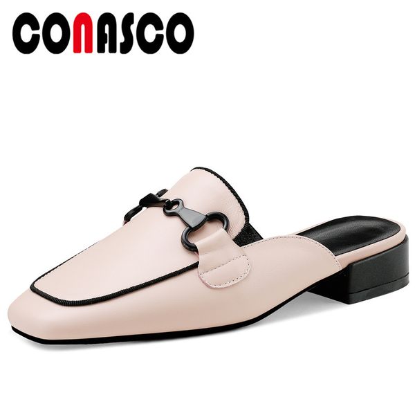 conasco fashion casual 2020 summer genuine leather women sandals mules slippers pumps metal decoration thick heels shoes woman, Black
conasco fashion casual 2020 summer genuine leather women sandals mules slippers pumps metal decoration thick heels shoes woman, Black