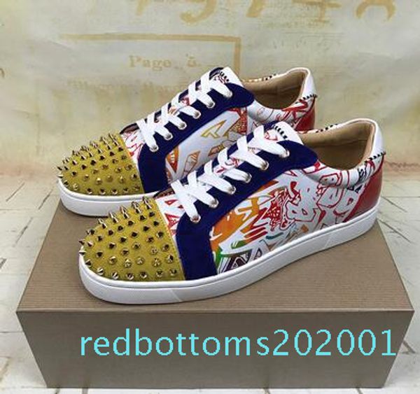 2019 designer brand spikes casual flats red bottom shoes luxury mens womens party lovers low junior sneakers r01, Black
2019 designer brand spikes casual flats red bottom shoes luxury mens womens party lovers low junior sneakers r01, Black