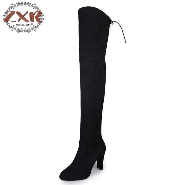 faux suede women stretch slim thigh high boots over the knee high square heel female shoes ladies lace up fashion boot, Black
faux suede women stretch slim thigh high boots over the knee high square heel female shoes ladies lace up fashion boot, Black