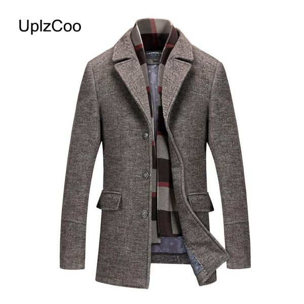 men's wool & blends uplzcoo 2021 autumn winter solid warm male jackets thick button windproof woolen business coat send a scarf 4xl fm1, Black
men's wool & blends uplzcoo 2021 autumn winter solid warm male jackets thick button windproof woolen business coat send a scarf 4xl fm1, Black