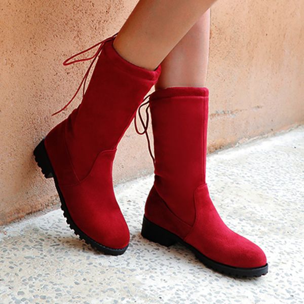 lace-up winter boots women pure color round toe slip-on chunky heels casual short boots vintage ladies shoes bottes femme, Black
lace-up winter boots women pure color round toe slip-on chunky heels casual short boots vintage ladies shoes bottes femme, Black