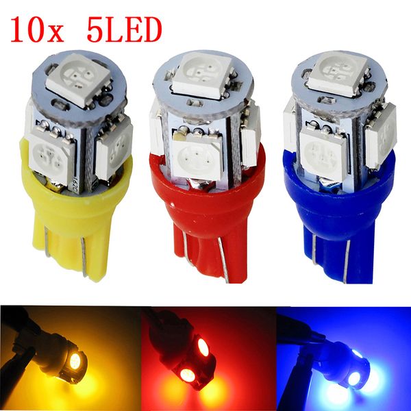 10pcs t10 w5w 5 smd 192 168 194 blue/red/yellow xenon led side tail light wedge bulb lamp interior for universal car
10pcs t10 w5w 5 smd 192 168 194 blue/red/yellow xenon led side tail light wedge bulb lamp interior for universal car