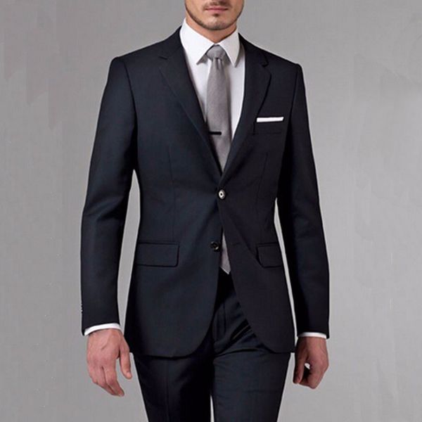 black men suits three piece notched lapel two button custom made wedding groom tuxedos (jacket + pants, Black;gray
black men suits three piece notched lapel two button custom made wedding groom tuxedos (jacket + pants, Black;gray