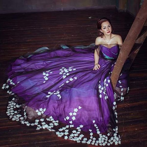 stylish purple plus size prom dresses floral applique sheer bateau neck evening gowns a-line sweep train tulle formal dress, Black
stylish purple plus size prom dresses floral applique sheer bateau neck evening gowns a-line sweep train tulle formal dress, Black