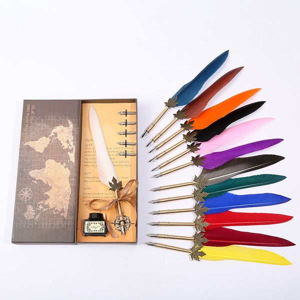 european style feather pen set office stationery student teacher writing supplies pen tip smooth writing
european style feather pen set office stationery student teacher writing supplies pen tip smooth writing