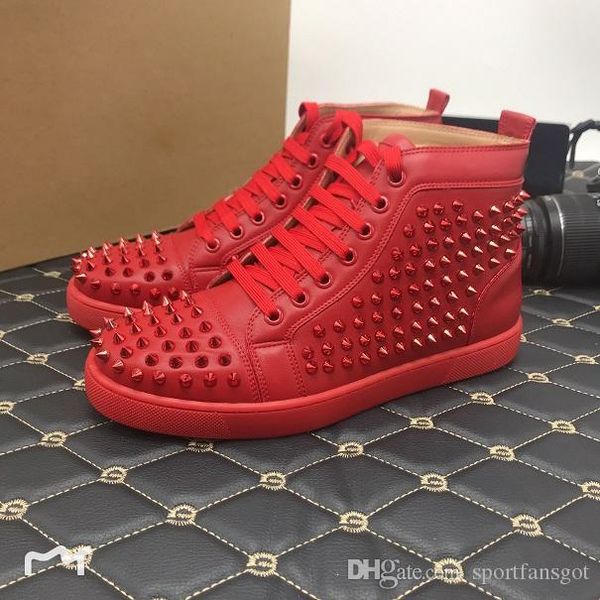 leather red bottom designer shoes high cut spike cow sedue calf sneaker luxury party wedding shoes genuine leather casual shoes, Black
leather red bottom designer shoes high cut spike cow sedue calf sneaker luxury party wedding shoes genuine leather casual shoes, Black