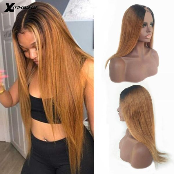 ombre blonde colored straight glueless u part human hair wigs for women remy malaysian middle part 2*4'' u opening shaped wigs, Black;brown
ombre blonde colored straight glueless u part human hair wigs for women remy malaysian middle part 2*4'' u opening shaped wigs, Black;brown