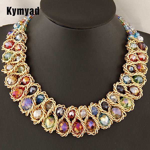 kymyad bijoux femme trendy chunky statement necklace women double line crystal beads necklaces & pendants maxi necklace, Golden;silver
kymyad bijoux femme trendy chunky statement necklace women double line crystal beads necklaces & pendants maxi necklace, Golden;silver