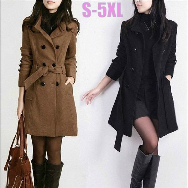 2019 autumn belt long plus size wool jacket casual thick double-breasted women coat pockets trench camel coat slim overcoat, Black;brown
2019 autumn belt long plus size wool jacket casual thick double-breasted women coat pockets trench camel coat slim overcoat, Black;brown