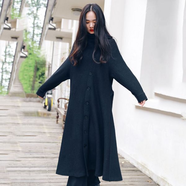 korea solid color stand collar single breasted mid-length woolen coat women vintage loose coat tide 2020 new spring pd196, Black
korea solid color stand collar single breasted mid-length woolen coat women vintage loose coat tide 2020 new spring pd196, Black