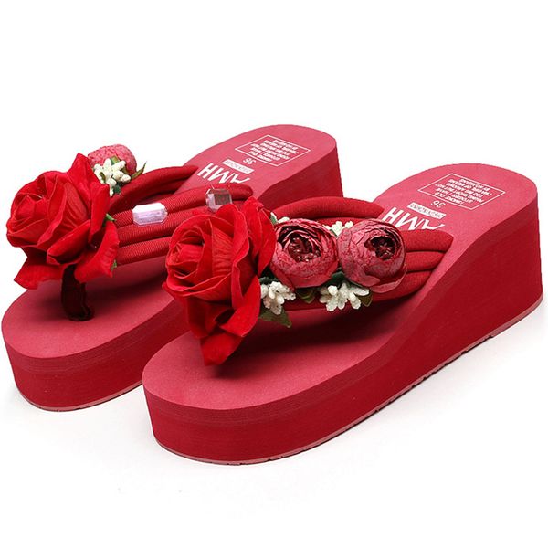 woman sandals diy flower 2019 summer thick sole flip flops women high heel beach cool slippers for girls ladies 35-42, Black
woman sandals diy flower 2019 summer thick sole flip flops women high heel beach cool slippers for girls ladies 35-42, Black