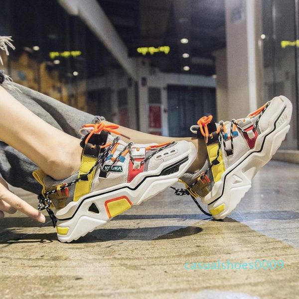 women platform chunky sneakers 5cm high lace-up casual vulcanize shoes luxury designer old dad female fashion sneakers 2020 c09, Black
women platform chunky sneakers 5cm high lace-up casual vulcanize shoes luxury designer old dad female fashion sneakers 2020 c09, Black