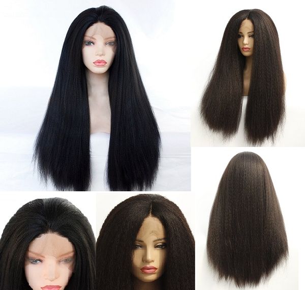 new designer fashion lace front wig sell black brown synthetic hair wig natural hairline yaki straight hair middle split full head set
new designer fashion lace front wig sell black brown synthetic hair wig natural hairline yaki straight hair middle split full head set