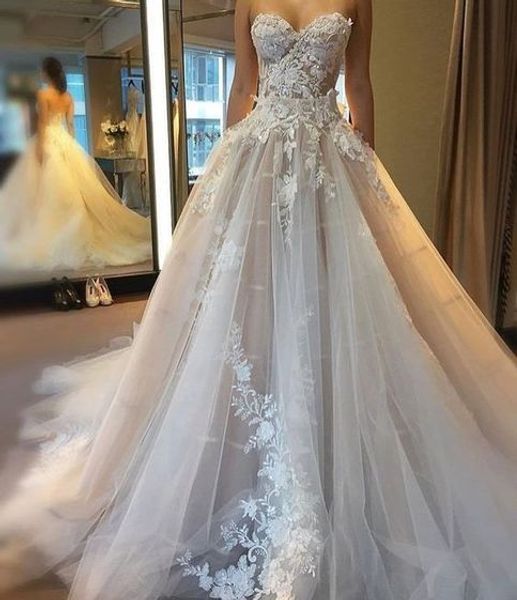 sweetheart lace appliqued summer beach a-line wedding dress 2019 illusion bridal gowns plus size boho wedding dress vestido de novia, White
sweetheart lace appliqued summer beach a-line wedding dress 2019 illusion bridal gowns plus size boho wedding dress vestido de novia, White