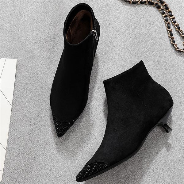 boots women's small thin heels crystal solid flock zipper short ankle booties 2021 winter warm plush snow shoes woman, Black
boots women's small thin heels crystal solid flock zipper short ankle booties 2021 winter warm plush snow shoes woman, Black